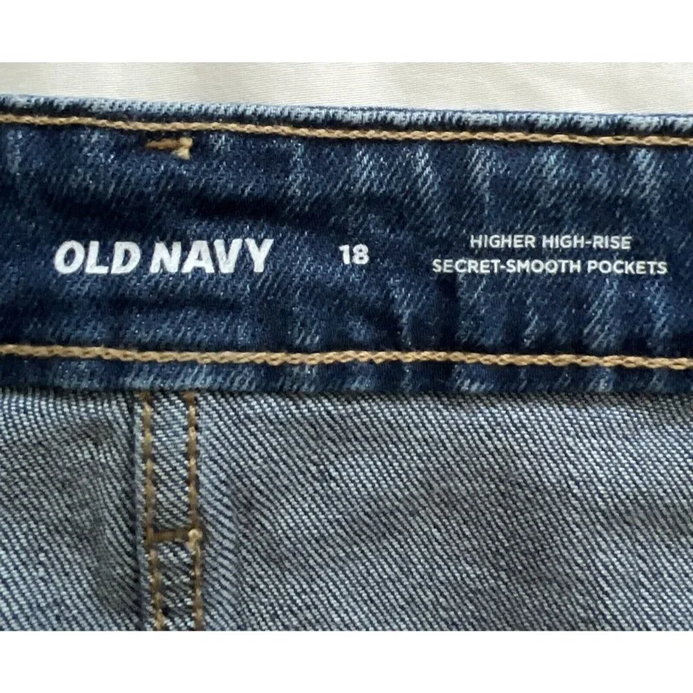 Old Navy Women’s High Rise Marcia Denim Mini Skirt Raw Fringe Hem NWT Size 18 - Picture 10 of 15